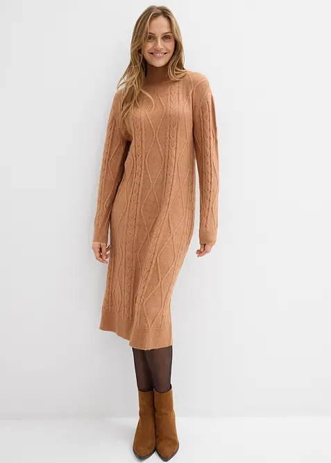 Kabelstrikket kjole, bonprix