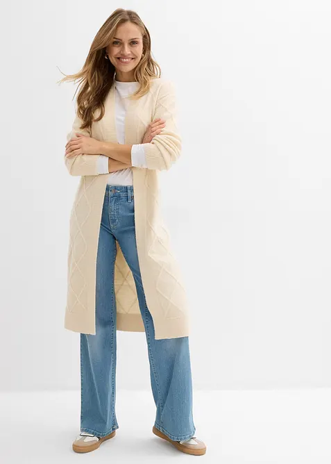 Kabelstrikket coatigan, bonprix