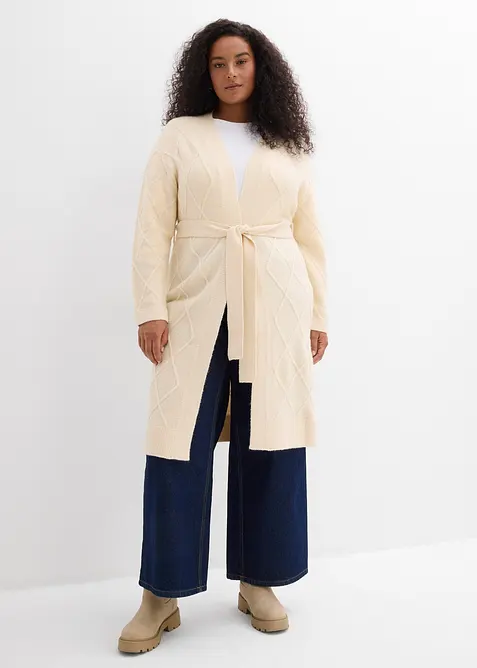 Kabelstrikket coatigan, bonprix