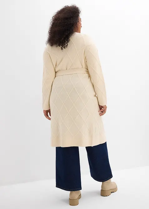 Kabelstrikket coatigan, bonprix