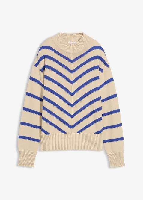 Genser med strukturstriper, bonprix