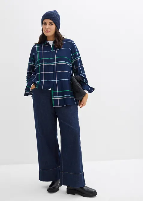 Lang bluse i lett viskose, bonprix