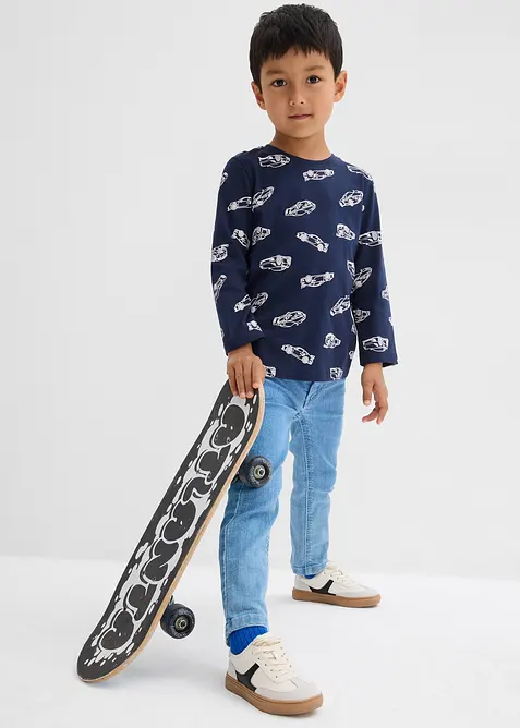 Langermet topp med økologisk bomull (2-pack), bonprix