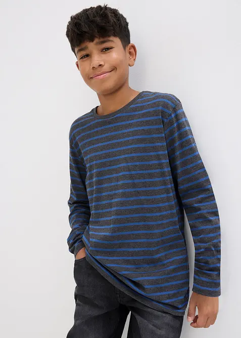 Langermet topp i 100% økologisk bomull (2-pack), bonprix