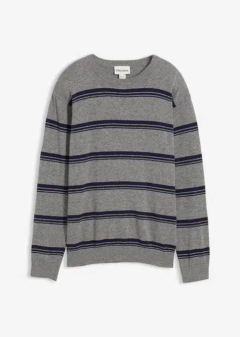 Finstrikket genser i resirkulerbar, 100% bomull, bonprix