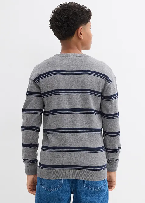 Finstrikket genser i resirkulerbar, 100% bomull, bonprix