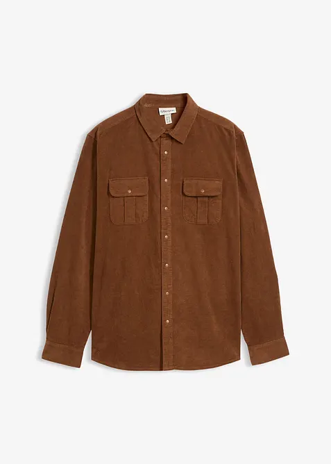 Kordfløyelskjorte i bomull med elastan, bonprix