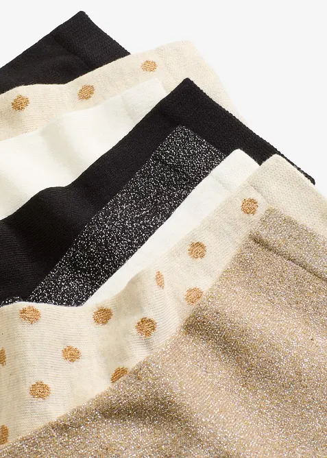 Sokker med lurex og &oslash;kologisk bomull (8-pack), bonprix