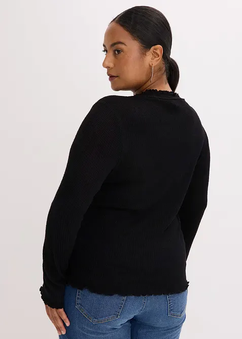 Ribbestrikket topp av viskosemiks, bonprix