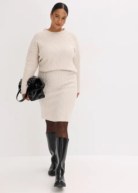 Strikket skjørt, bonprix