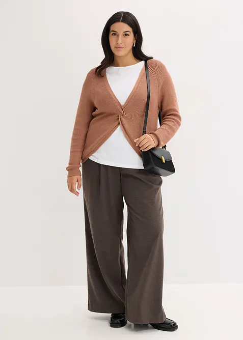 Ribbestrikket genser i lett viskosemiks, bonprix