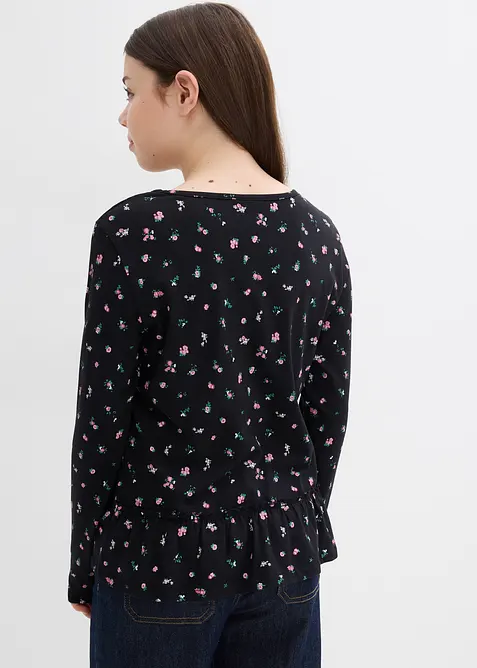 Langermet topp i økologisk bomull med elastan, bonprix