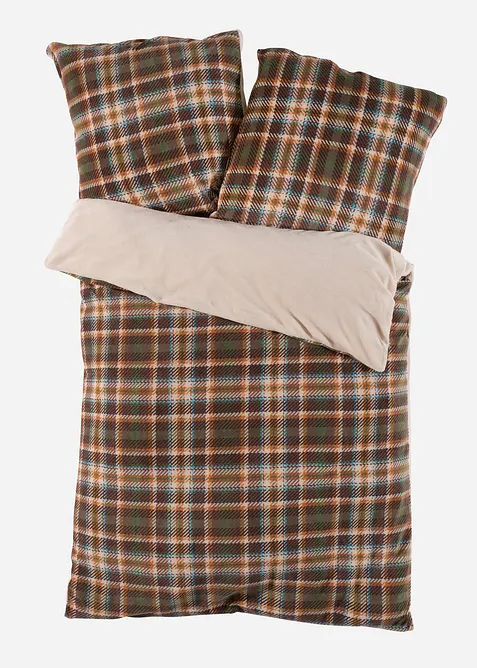 Vendbart sengesett i Cashmere Touch-materiale med rutemønster, bonprix