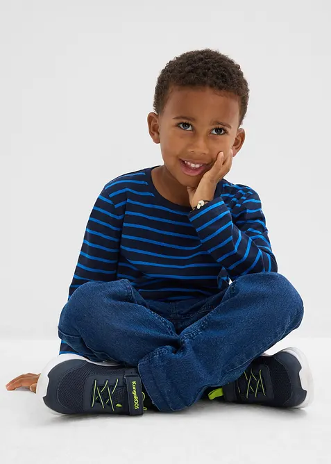 Termojeans med jerseyfôr til gutt, bonprix