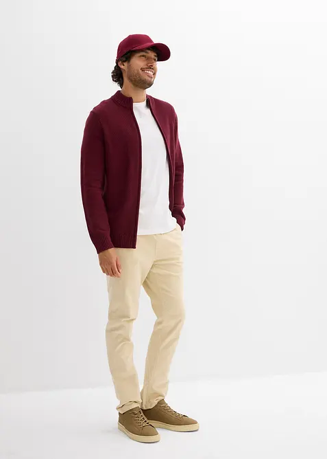 Finstrikket cardigan i 100% bomull, bonprix