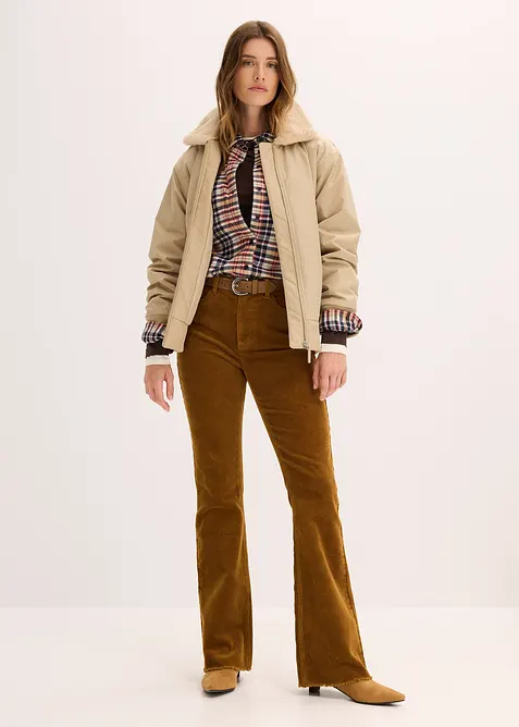 Kordfløyelsbukse med utsvingte ben, bonprix