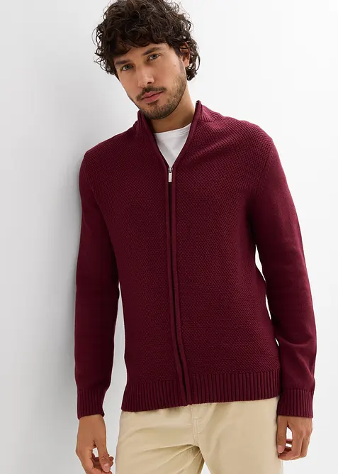 Finstrikket cardigan i 100% bomull, bonprix