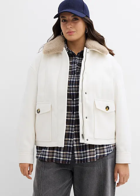 Vinterjakke i ullstil, bonprix