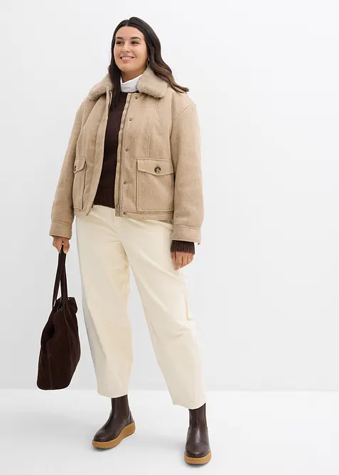 Vinterjakke i ullstil, bonprix