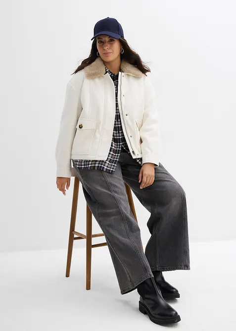 Vinterjakke i ullstil, bonprix