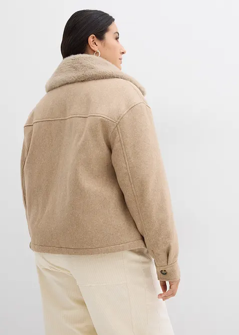 Vinterjakke i ullstil, bonprix