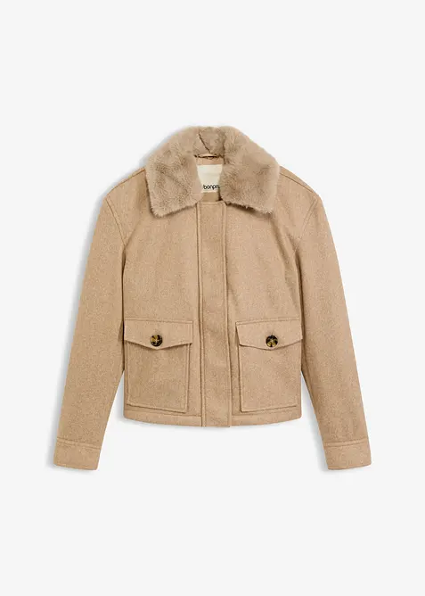 Vinterjakke i ullstil, bonprix