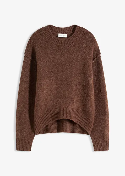 Oversized genser i finstrikk, bonprix