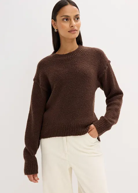 Oversized genser i finstrikk, bonprix