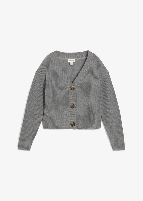 Grovstrikket cardigan i 100% bomull, bonprix