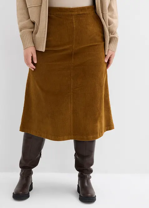 Skjørt i kordfløyel, bonprix