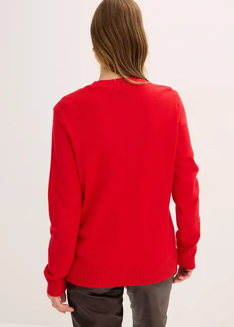 Lang strikkejakke av myk viskosemiks, bonprix