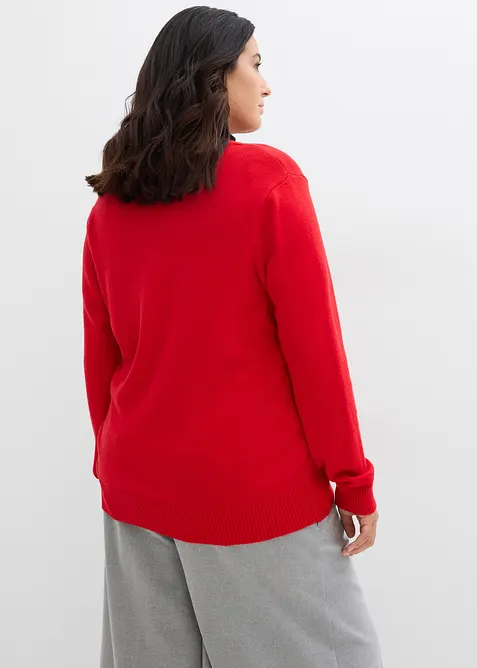 Lang strikkejakke av myk viskosemiks, bonprix