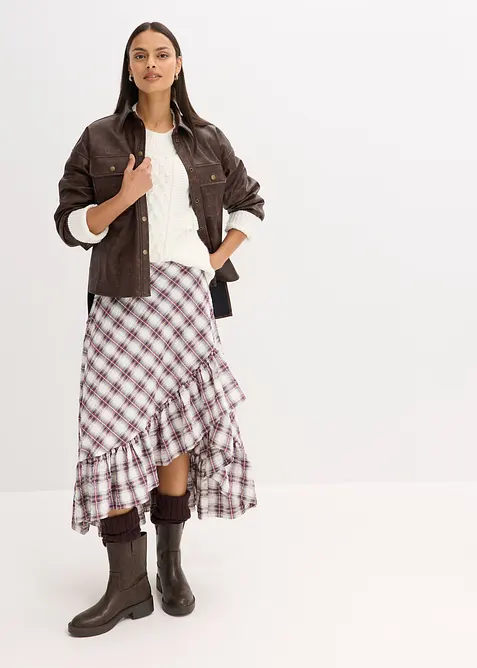 Oversized genser med frynser, bonprix