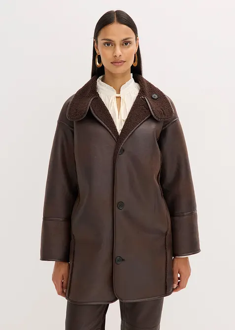 Jakke i imitert lammeskinn, bonprix