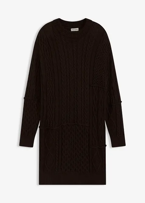 Strikkekjole med flettemønster, bonprix
