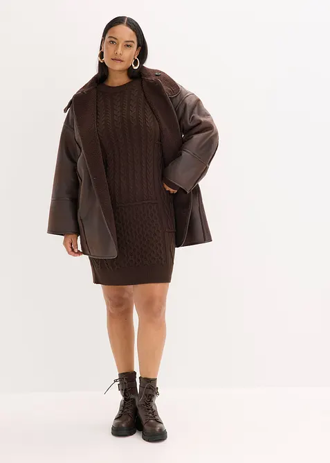 Strikkekjole med flettemønster, bonprix