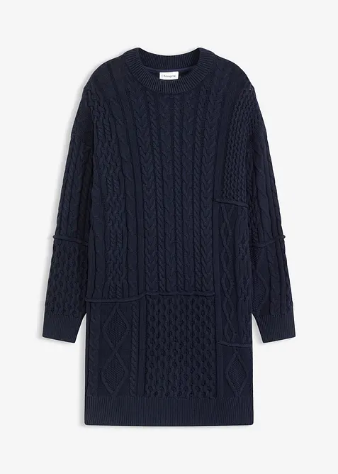Strikkekjole med flettemønster, bonprix