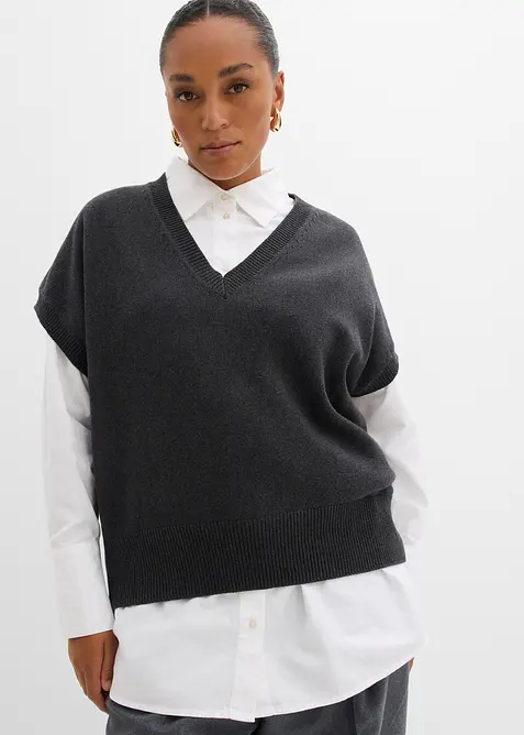 Strikket vest i 100% bomull, bonprix
