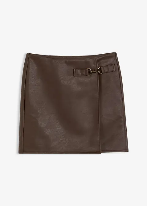 Skjørt i imitert skinn, bonprix
