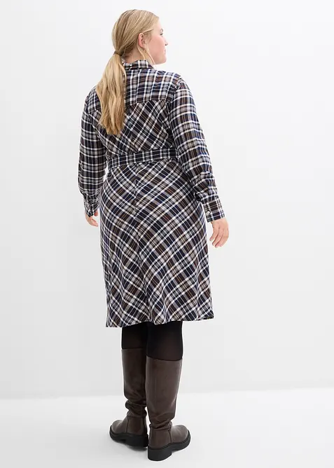 Skjortekjole av myk flanell, bonprix