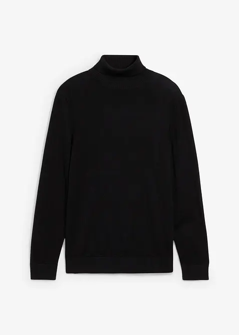 Finstrikket pologenser med utsøkt merinoull, Slim Fit, bonprix