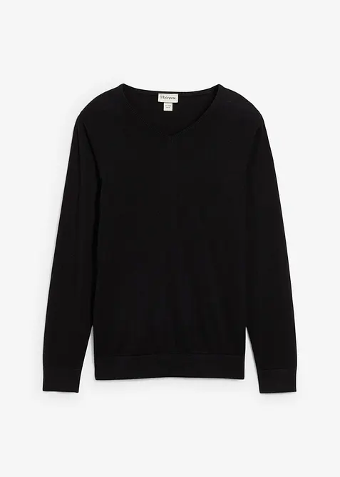 Finstrikket genser med utsøkt merinoull, bonprix