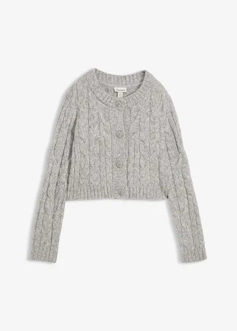 Grovstrikket cardigan i myk garnmiks med ull, bonprix