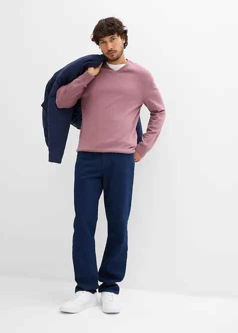 Finstrikket genser i myk bomullsmiks, bonprix