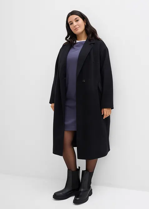 Sweatshirtkjole, 3/4-lange ermer, mykt flosset innside, bonprix