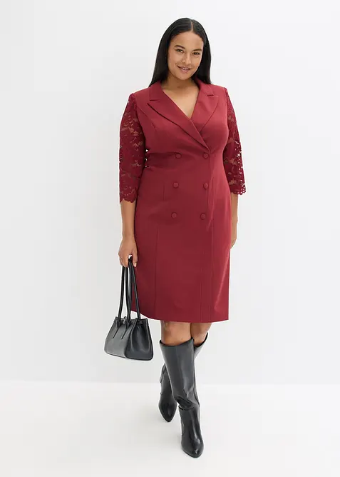 Blazer-kjole med blondeermer, bonprix