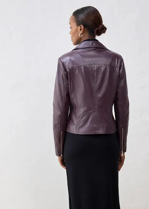 Bikerjakke i nappaskinn, bonprix