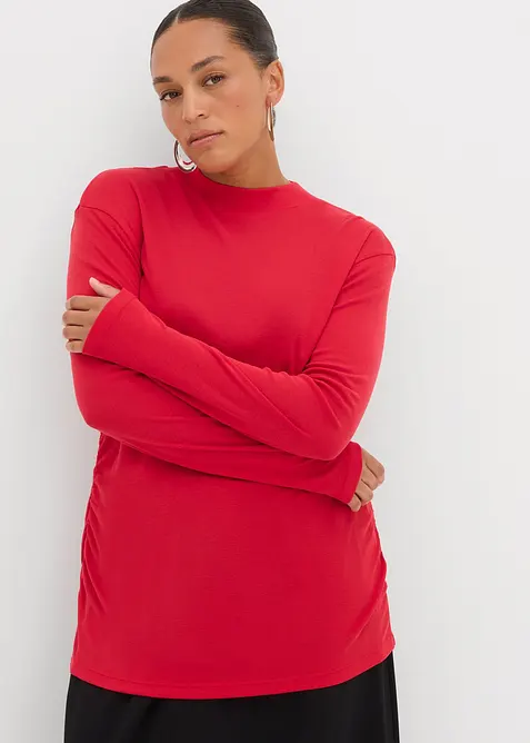 Ribbestrikket topp med rynking, bonprix