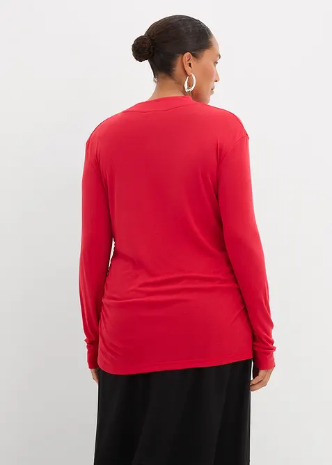 Ribbestrikket topp med rynking, bonprix