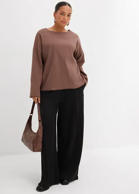 Langermet topp i ribbemateriale, bonprix